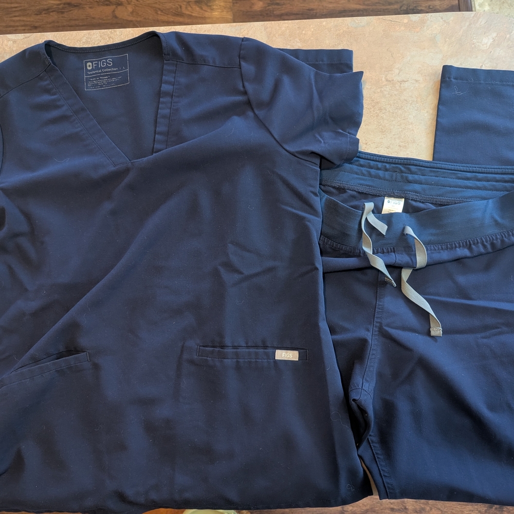Figs Navy Blue Scrub Set